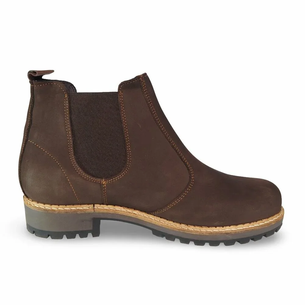 Bos. & Co. Camden Sherpa Lined‎ Leather Chelsea Boots Men's 9/42 Dark Brown